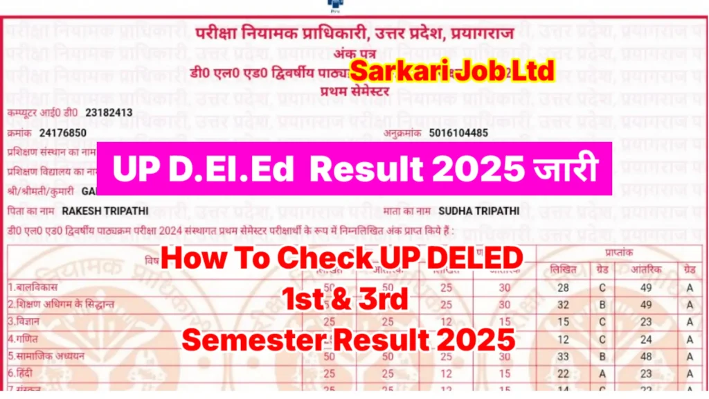 UP Deled Result 2025